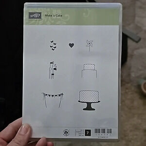 Stampin Up! MAKE A CAKE Pinwheel Cake Banner 126742 Retired Unused